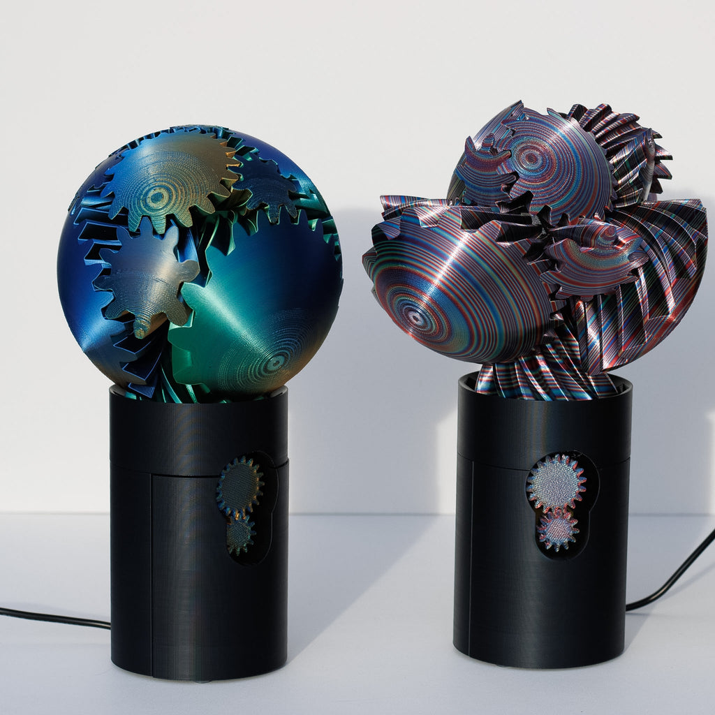 3D Printed - Electric Gear Ball Figurine Decor Plastic PLA Smooth, reassembling toy