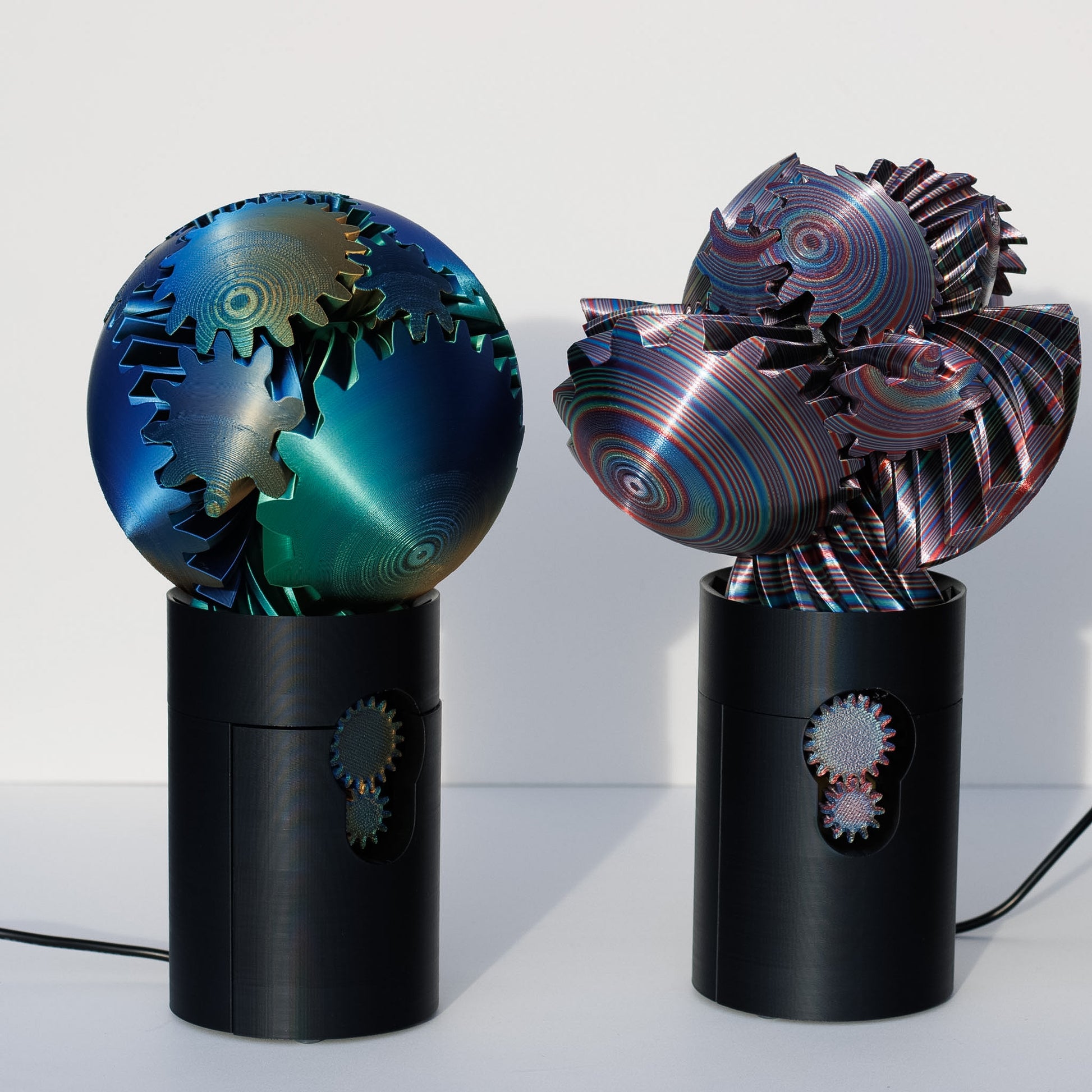 3D Printed - Electric Gear Ball Figurine Decor Plastic PLA Smooth, reassembling toy
