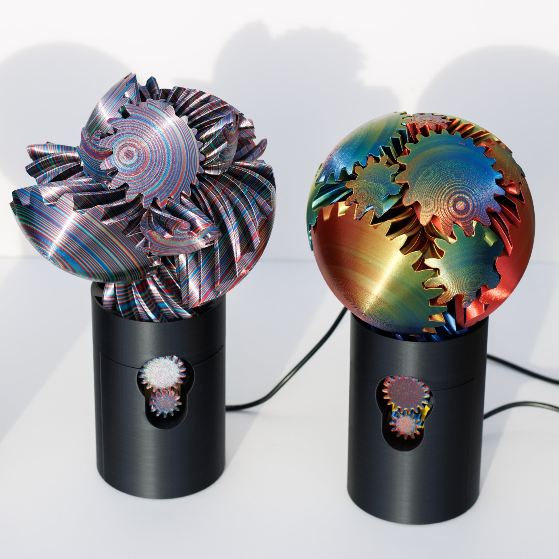 3D Printed - Electric Gear Ball Figurine Decor Plastic PLA Smooth, reassembling toy