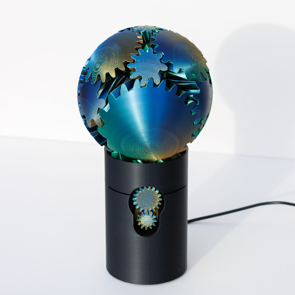 3D Printed - Electric Gear Ball Figurine Decor Plastic PLA Smooth, reassembling toy