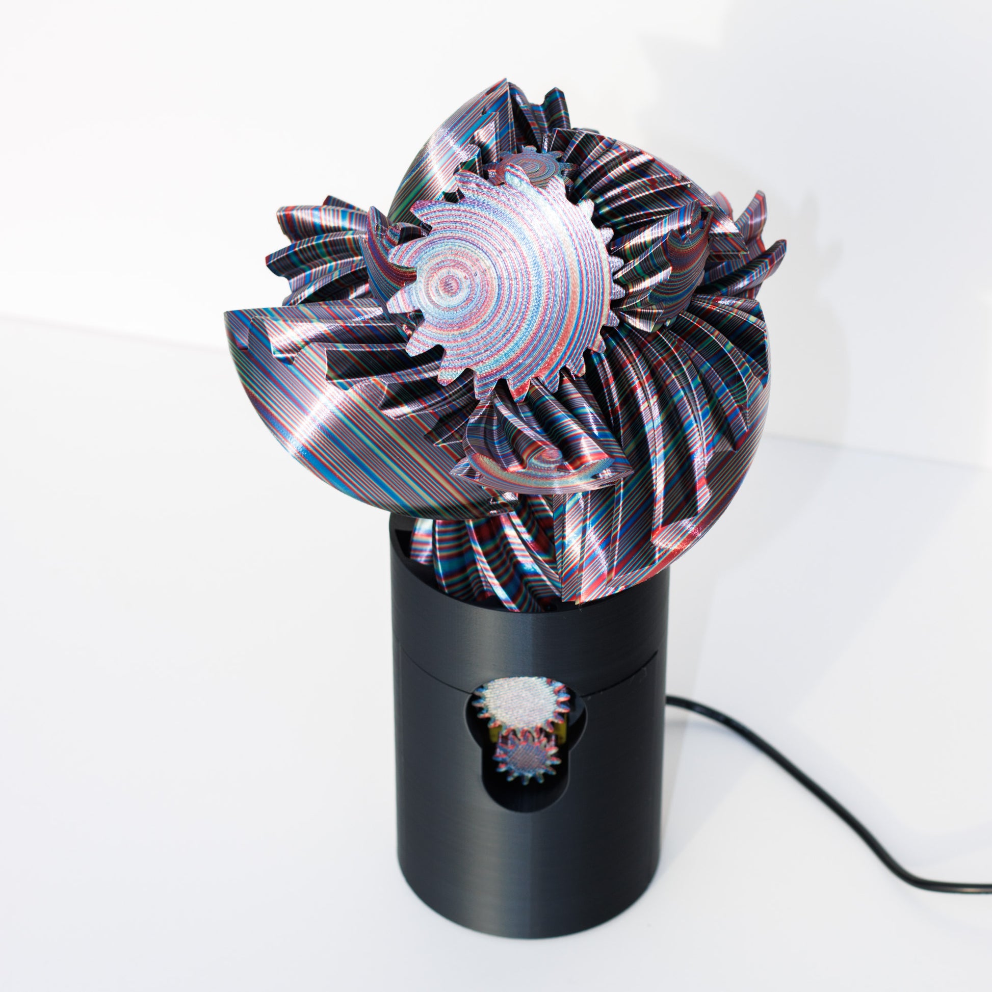 3D Printed - Electric Gear Ball Figurine Decor Plastic PLA Smooth, reassembling toy